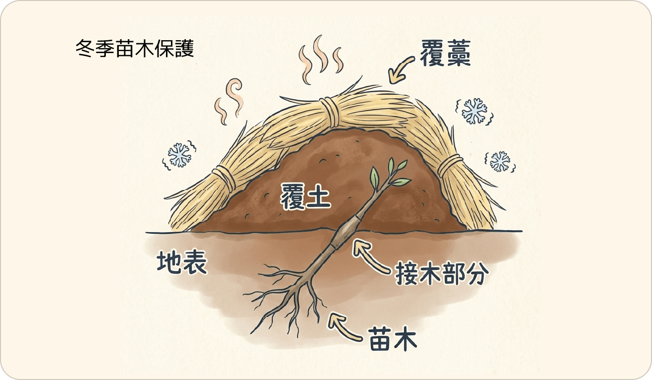 冬季苗木保護の方法